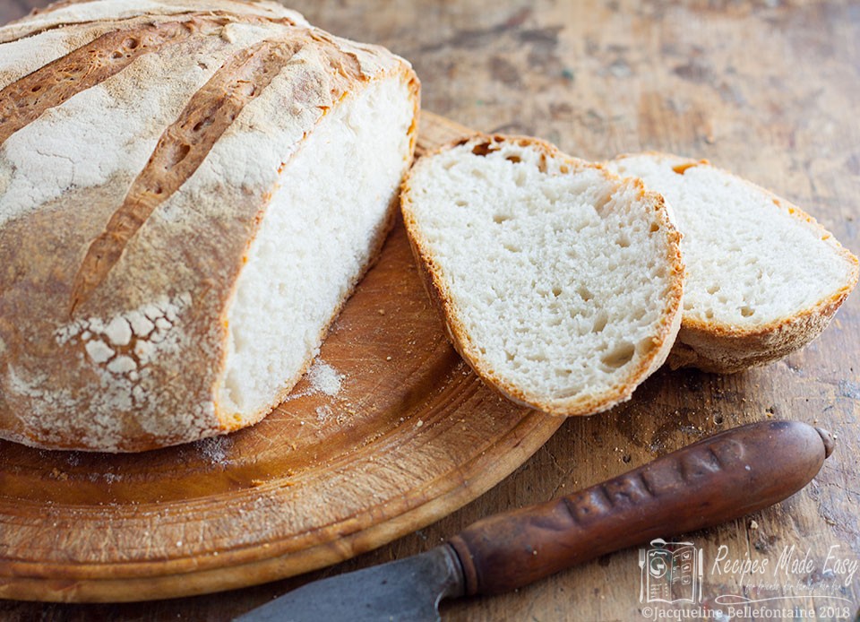 Easy No-Knead Sourdough Bread