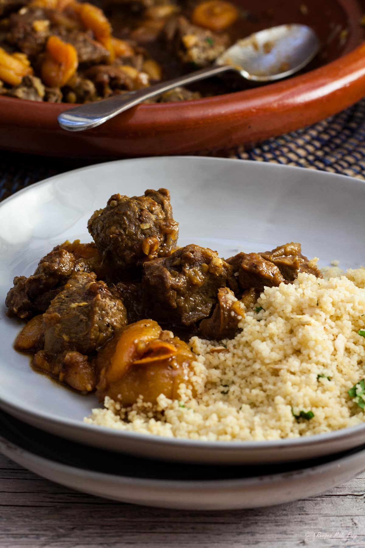 Lamb Tagine with Cinnamon, Saffron, & Dried Fruit Recipe