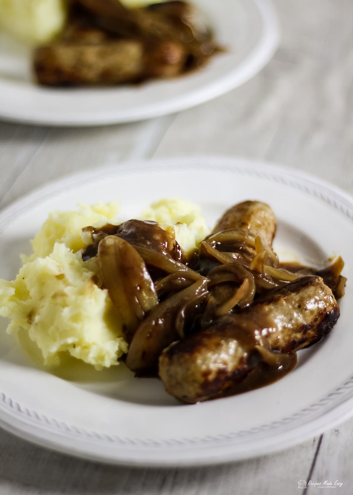 Sausages with Onion Gravy Recipe