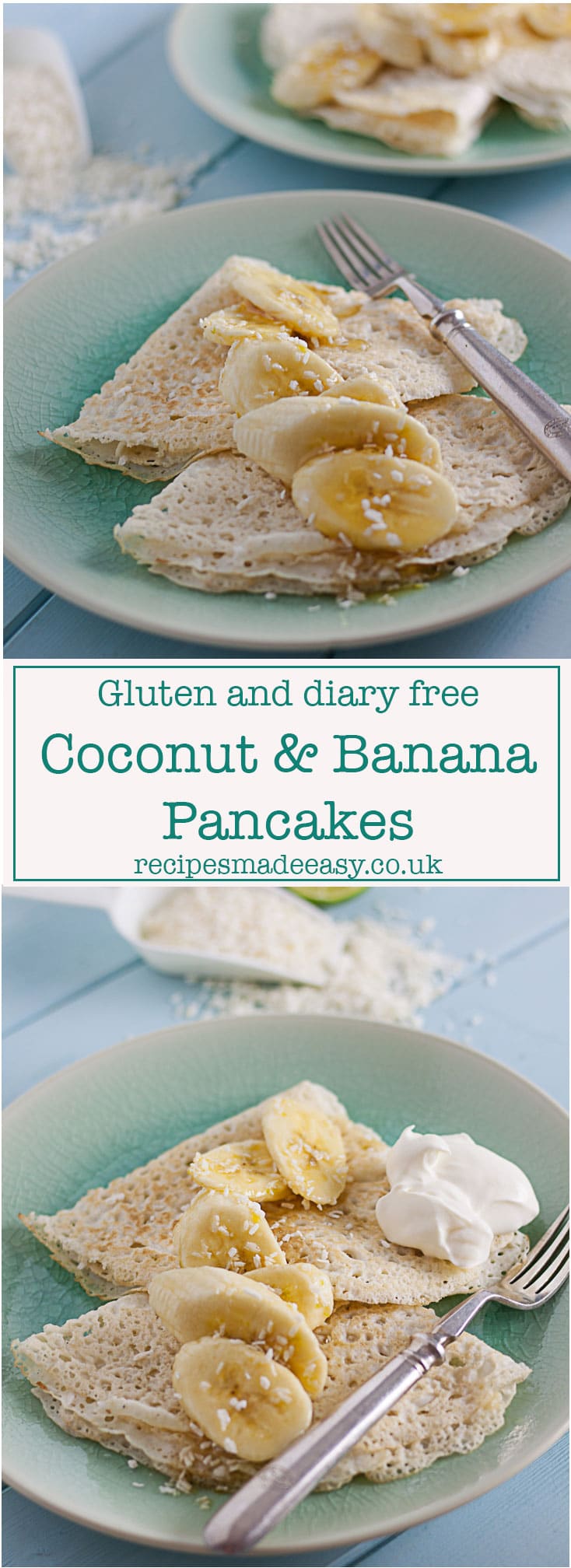 Coconut and Banana Pancakes | Recipes Made Easy