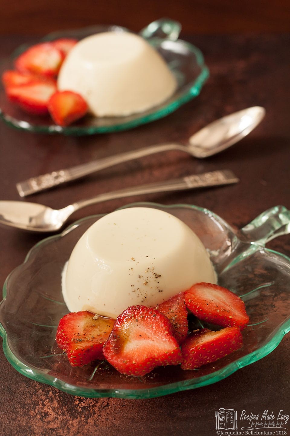 Basil Panna Cotta with Balsamic Strawberries