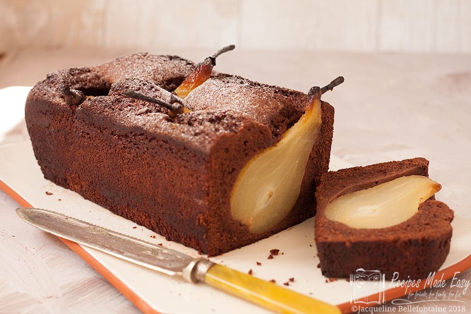 Sunken Pear and Chocolate Cake | Recipes Made Easy