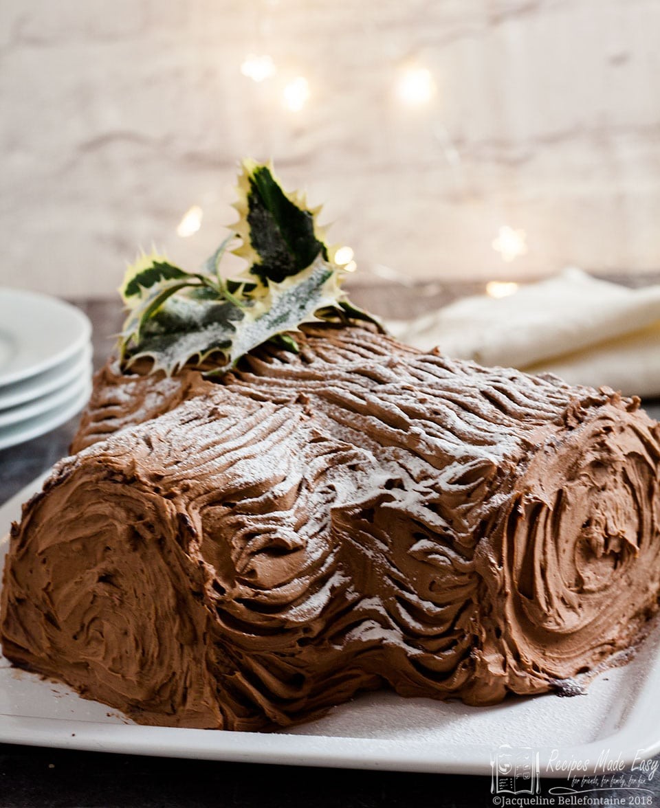 Easy Chocolate Yule Log Cake