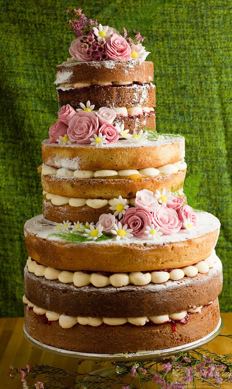 Semi-Naked Cake with Blueberries