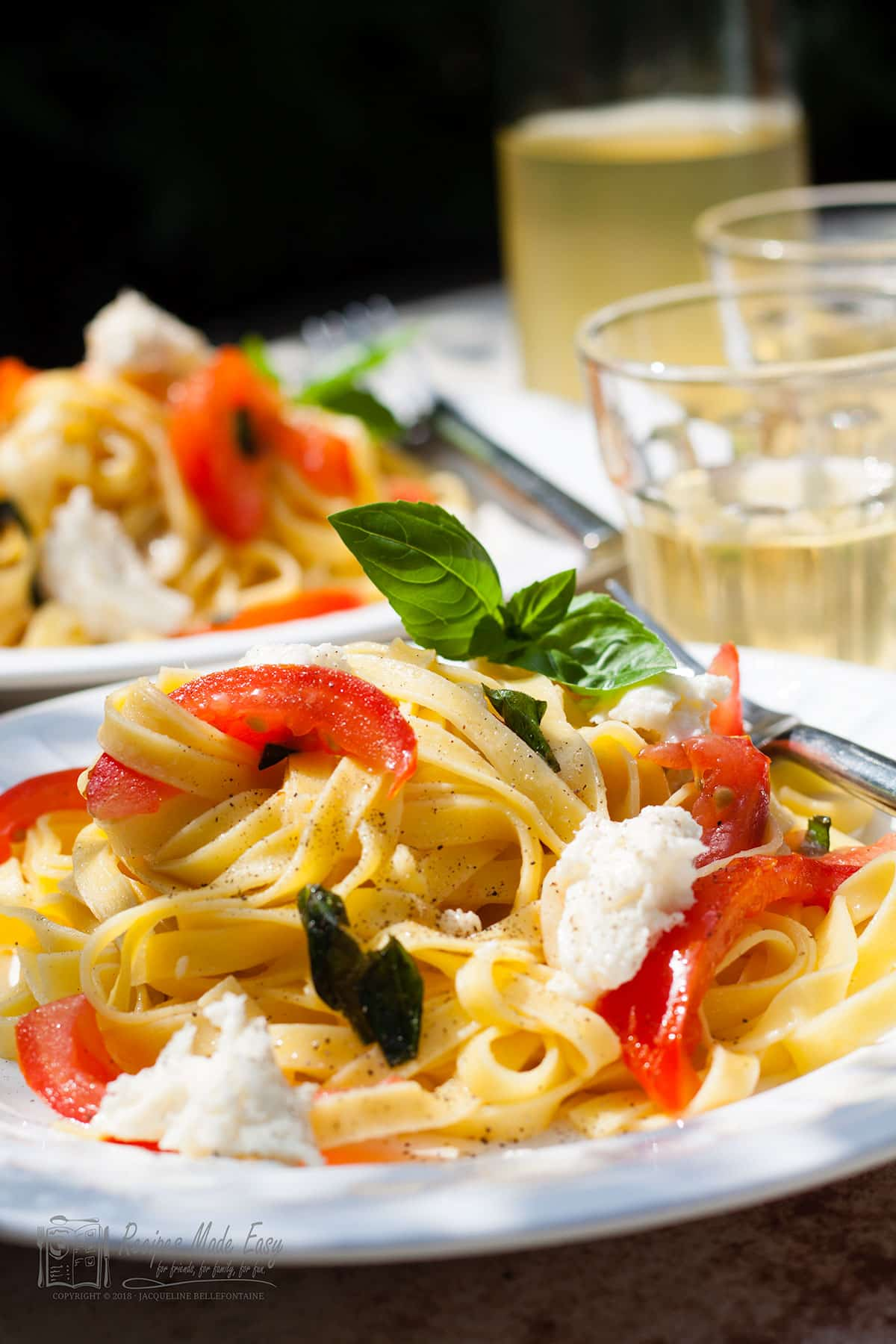 Tagliatelle with Fresh Tomatoes Basil and Mozzarella Recipes