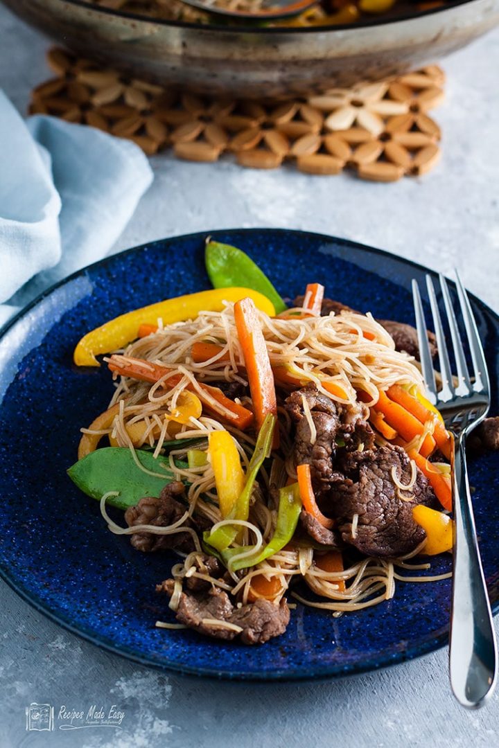 Beef Stir fry with Rice Noodles | Recipes Made Easy